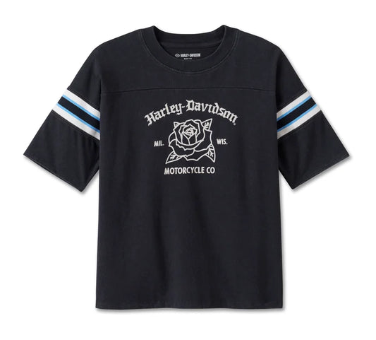 Harley-Davidson® Women's Old English Rose Boxy Tee