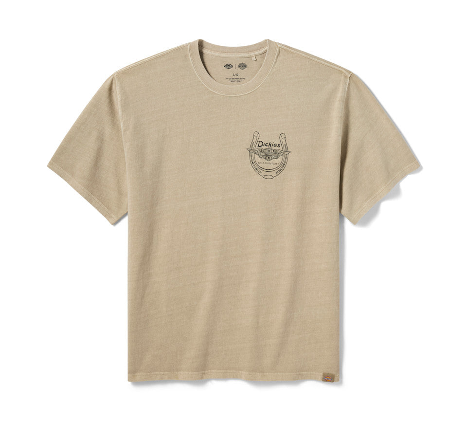 Harley-Davidson® Men's Dickies x H-D Horsepower Heavyweight Pigment Dyed Tee - Khaki