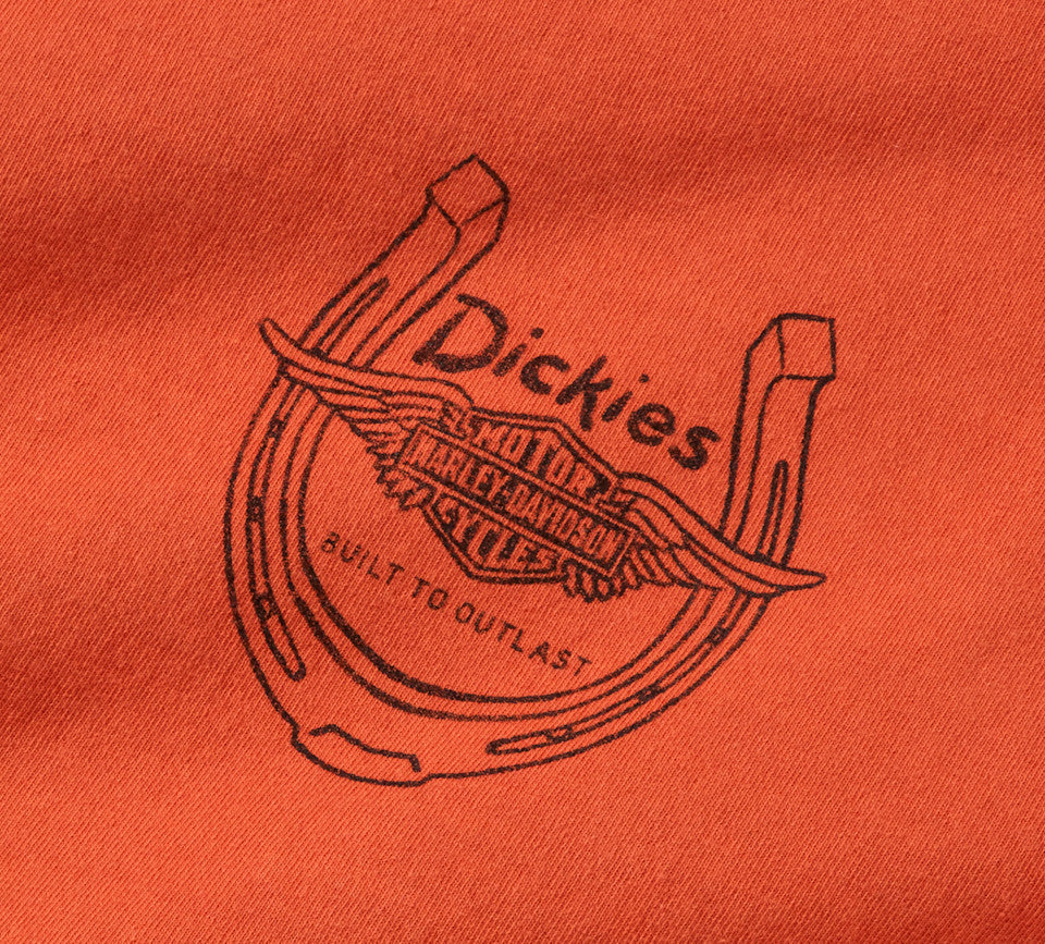 Harley-Davidson® Men's Dickies x H-D Horsepower Heavyweight Pigment Dyed Tee - Vintage Orange