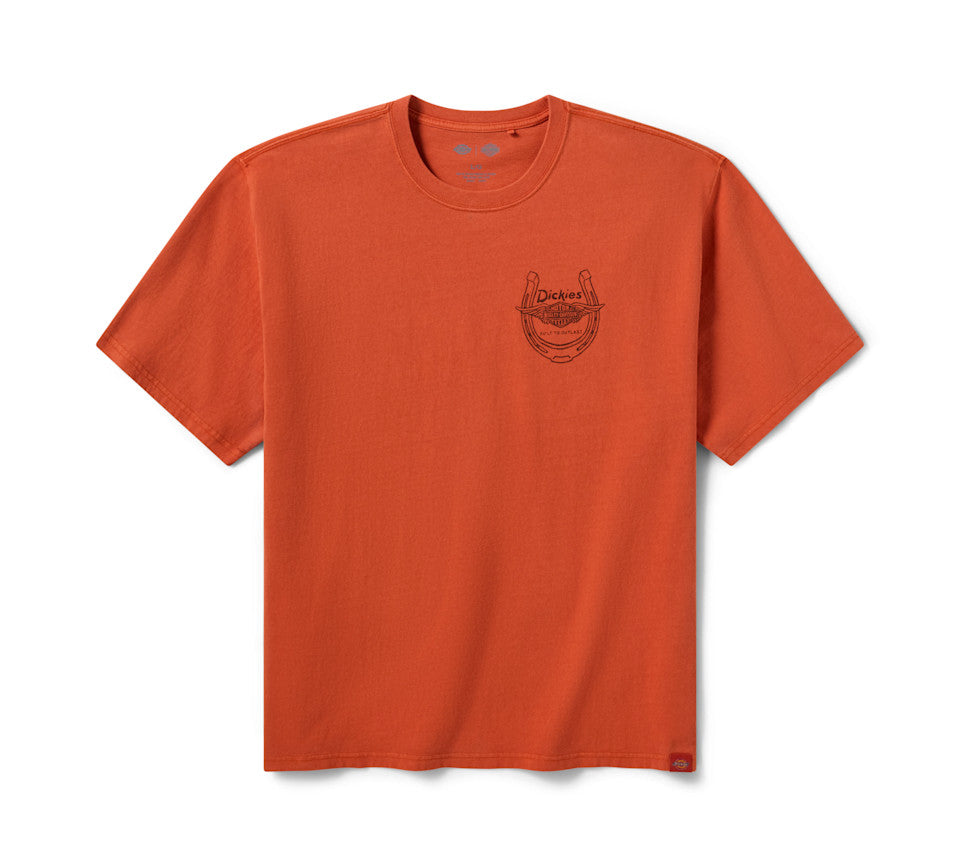 Harley-Davidson® Men's Dickies x H-D Horsepower Heavyweight Pigment Dyed Tee - Vintage Orange