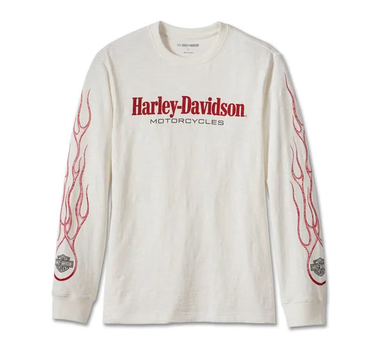 Harley-Davidson® Men's In Flames Tee - Cloud Dancer