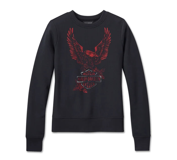 Harley-Davidson® Women's Flying Eagle Crewneck - Black Beauty