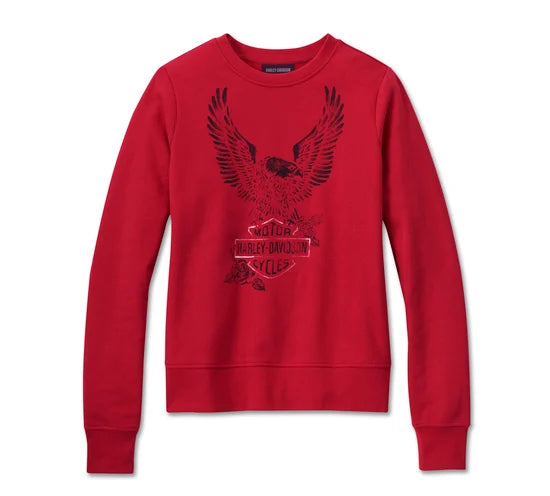 Harley-Davidson® Women's Flying Eagle Crewneck - Chili Pepper