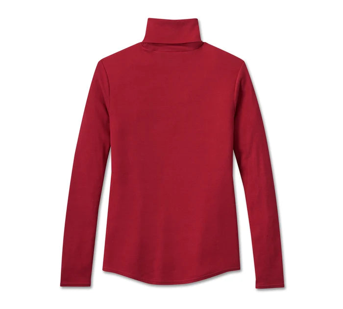 Harley-Davidson® Women's Superstar Milwaukee Rib Turtleneck - Chili Pepper