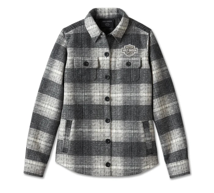 Harley-Davidson® Women's Onwards Shirt Jacket - YD Plaid - Black Beauty