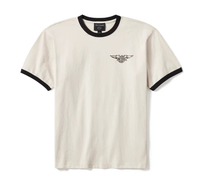 Harley-Davidson® Willie G Sketchy Bar & Shield Ringer Tee - Parchment