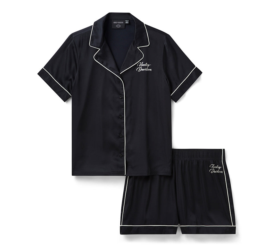 Harley-Davidson® Women's Satin Short Set - Harley Black