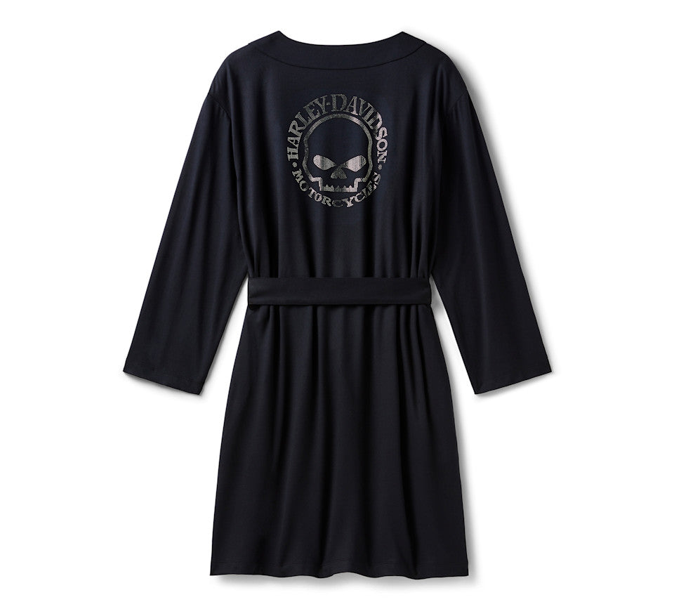 Harley-Davidson® Women's Willie G Skull Bling Robe - Harley Black