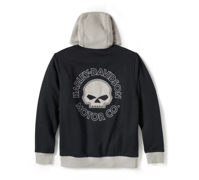 Harley-Davidson® Men's Willie G Skull Colorblock Zip Front Hoodie