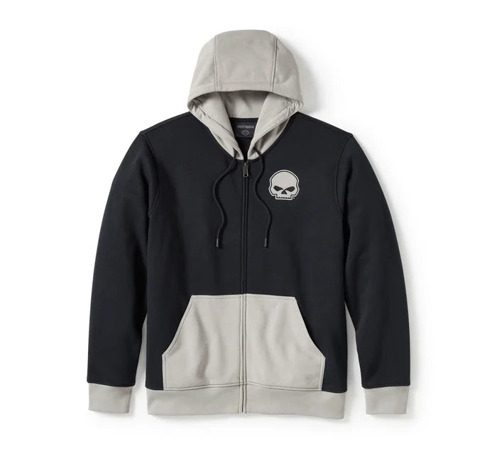 Harley-Davidson® Men's Willie G Skull Colorblock Zip Front Hoodie