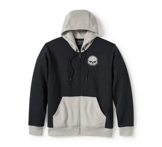 Harley-Davidson® Men's Willie G Skull Colorblock Zip Front Hoodie