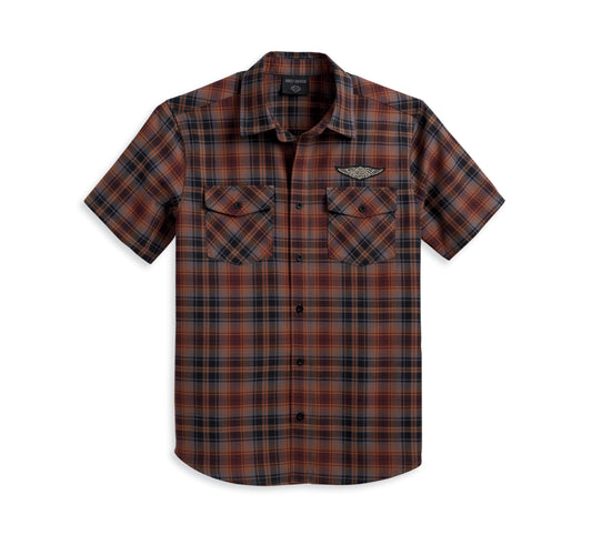 Harley-Davidson® Men's Oval Path Shirt - Brown Plaid