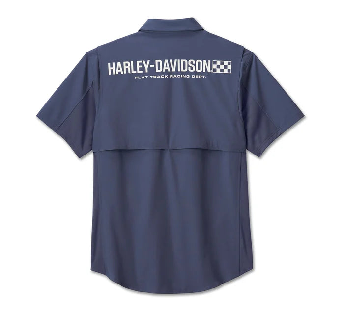 Harley-Davidson® Men's Wicked Short Sleeved Performance Shirt - Ombre Blue