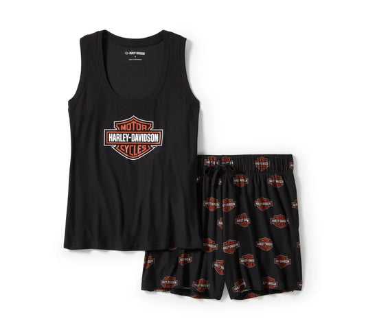 Harley-Davidson® Women's Bar & Shield Print Pajama Short Set