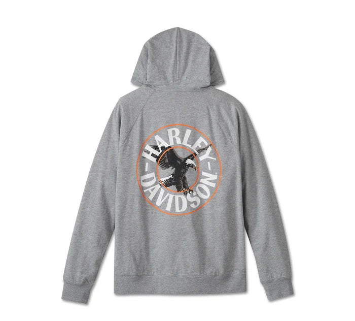 Harley-Davidson® Men's Spirit of Freedom Reversible Hoodie - Heather Grey & Java