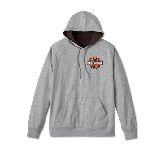 Harley-Davidson® Men's Spirit of Freedom Reversible Hoodie - Heather Grey & Java