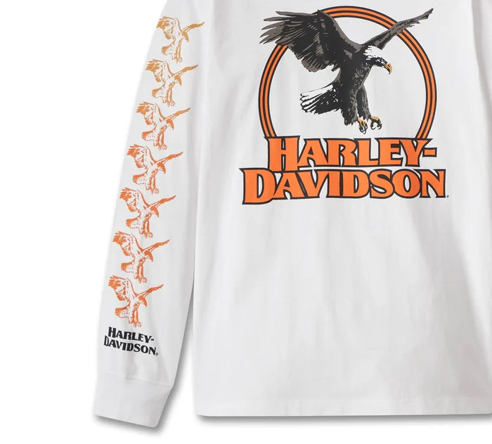 Harley-Davidson® Men's Rising Eagle Long Sleeve Tee - Bright White