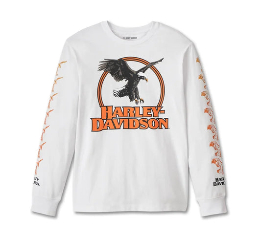 Harley-Davidson® Men's Rising Eagle Long Sleeve Tee - Bright White