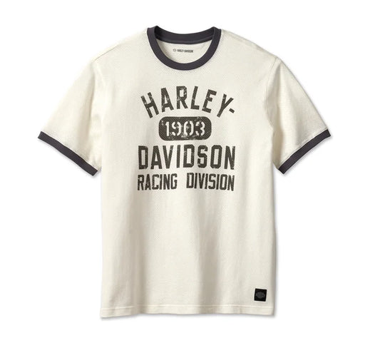 Harley-Davidson® Men's Racing Ringer Tee - Cloud Dancer