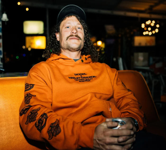 Harley-Davidson® Dickies x H-D Eagle Sleeve Hoodie - Vintage Orange