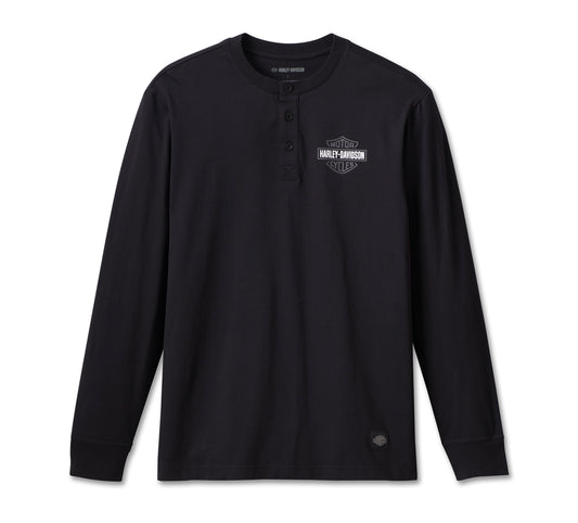 Harley-Davidson® Men's Racing Henley - Black Beauty