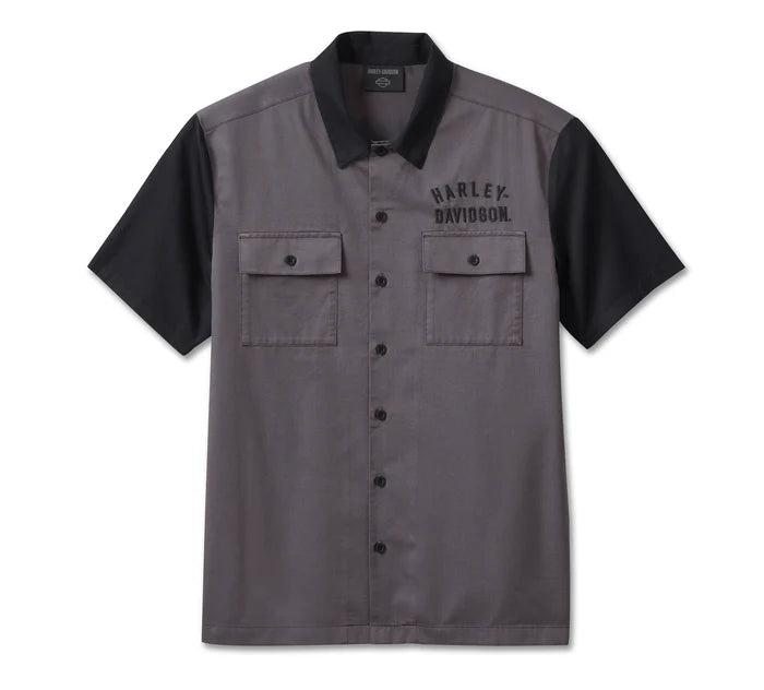 Harley-Davidson® Men's Staple Colorblock Shirt - Blackened Pearl