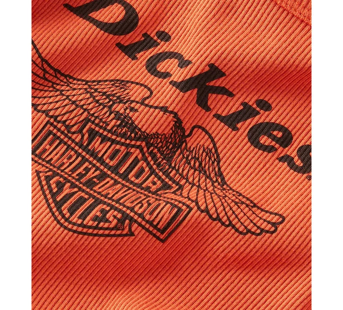 Harley-Davidson® Women's Dickies x H-D Racerback Cropped Eagle Tank - Vintage Orange