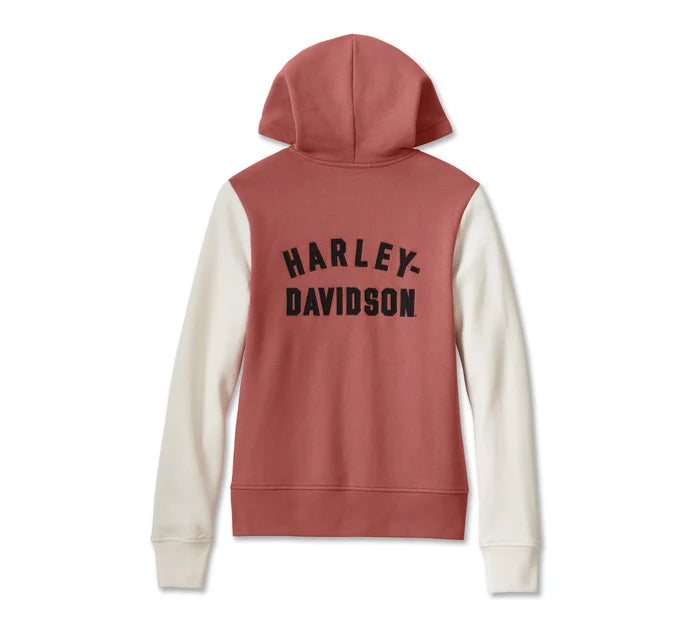 Harley-Davidson® Women's Special Colorblock Racer Font Hoodie - Colorblocked - Light Mahogany