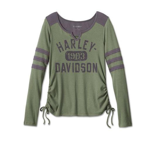 Harley-Davidson® Women's Race Her Long Sleeve Knit Top - Oil Green