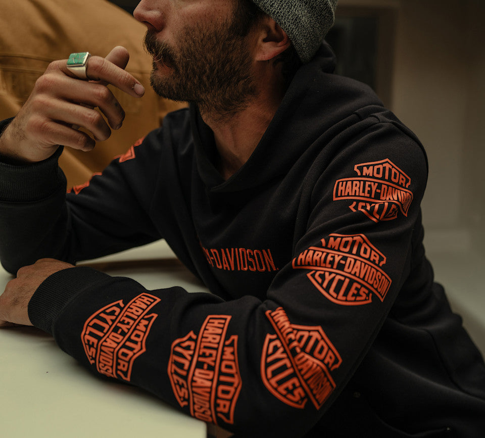 Harley-Davidson® Men's Essential Bar & Shield Pullover Hoodie - Harley Black