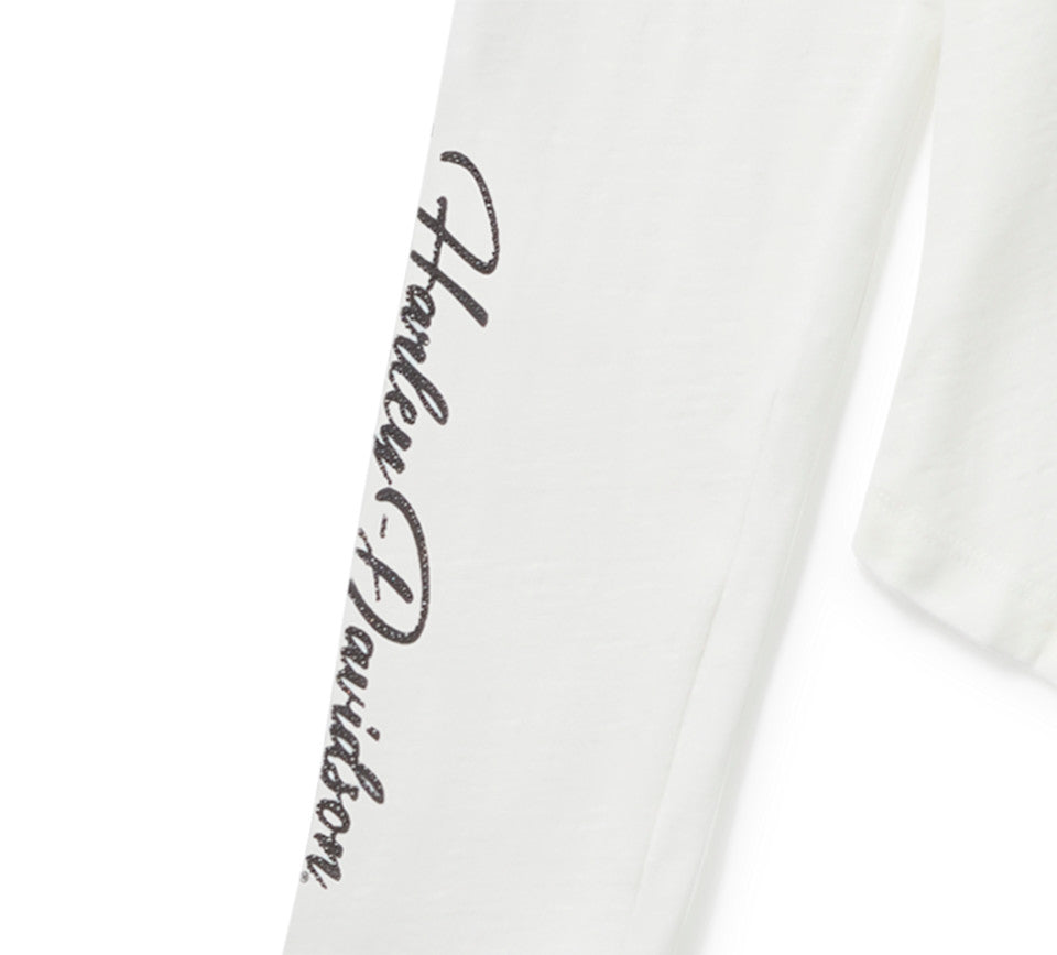 Harley-Davidson® Women's Essential Bling Keyhole Henley - White