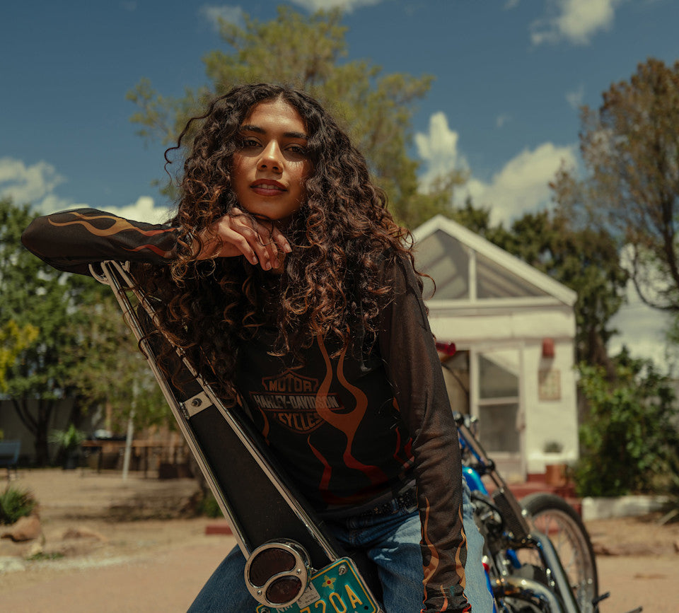 Harley-Davidson® Women's Flames For Days Mesh Top - Harley Black