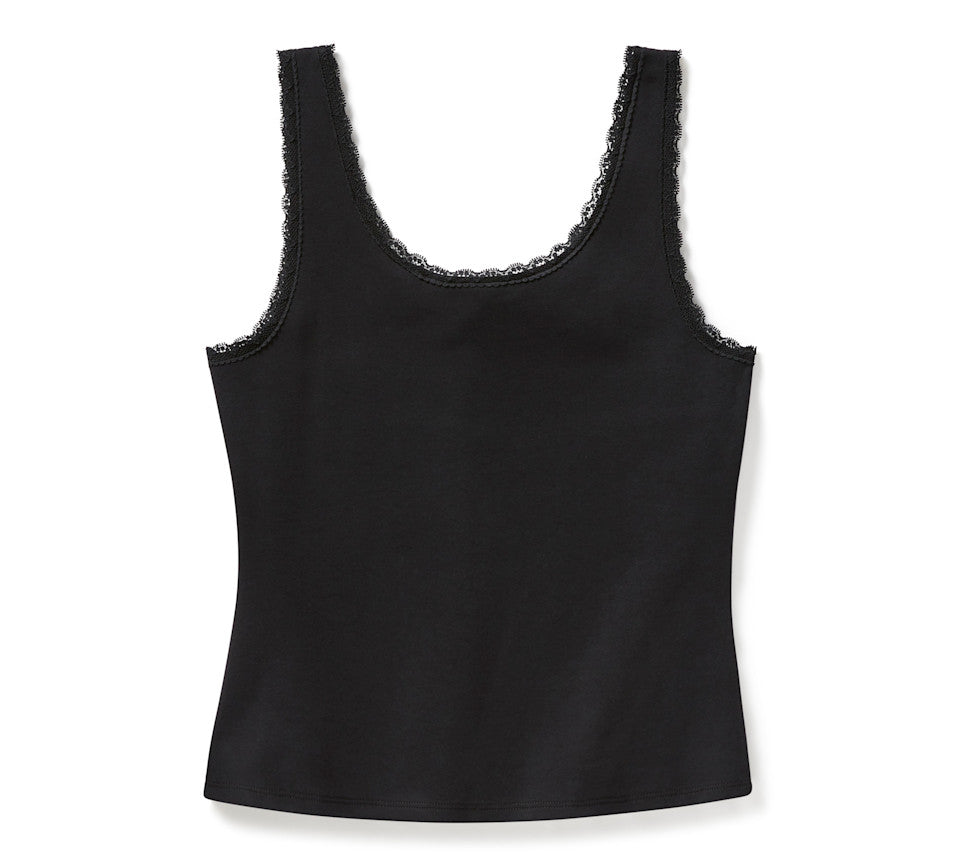 Harley-Davidson® Women's Vintage Flames Bling Lace Trim Tank - Harley Black