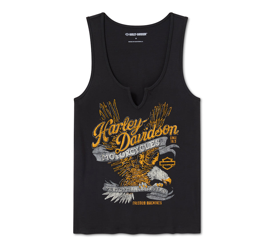 Harley-Davidson® Women's Bling Live to Ride Notch Neck Tank - Harley Black