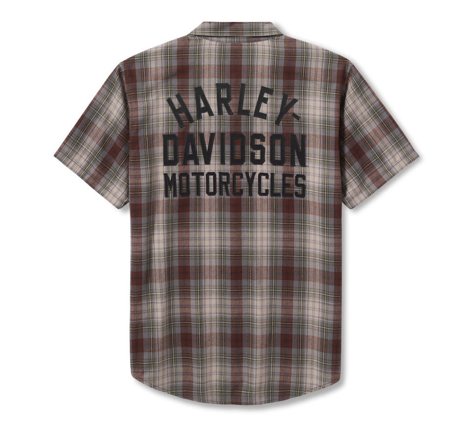 Harley-Davidson® Men's Racer Font Yarn Dye Plaid Shirt