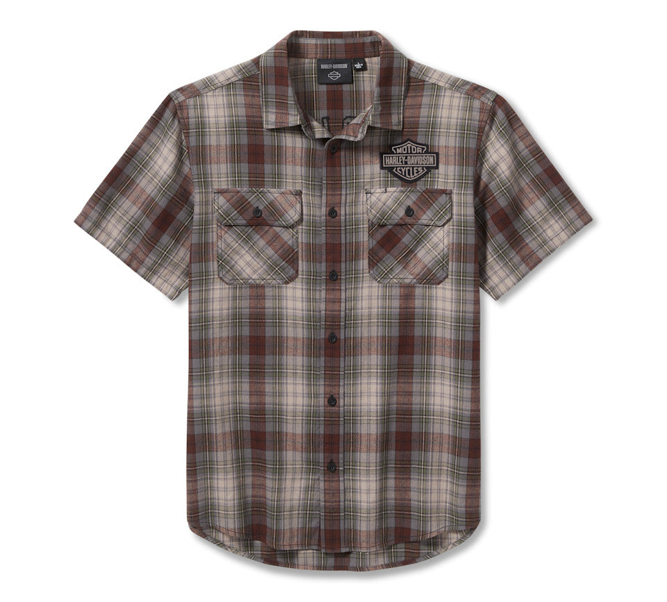 Harley-Davidson® Men's Racer Font Yarn Dye Plaid Shirt