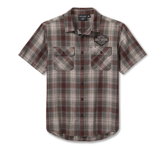 Harley-Davidson® Men's Racer Font Yarn Dye Plaid Shirt