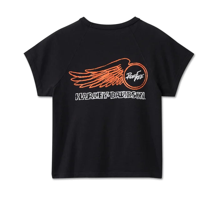 Harley-Davidson® Willie G Winged Wheel Baby Doll Tee - True Black