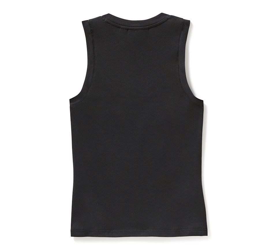 Harley-Davidson® Women's Serpent Rose Bling Ribbed Tank - Harley Black