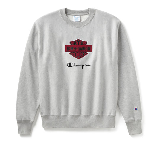 Harley-Davidson® Champion x Harley-Davidson Fanatic Crew Neck Sweatshirt - Grey Heather Champion