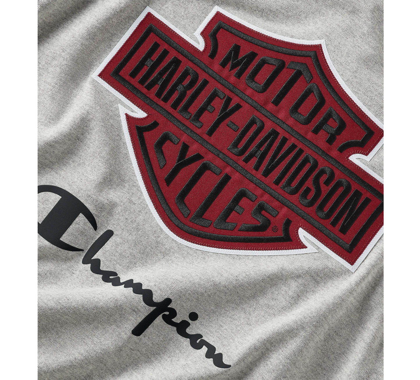 Harley-Davidson® Champion x Harley-Davidson Fanatic Tee - Grey Heather & Scarlet