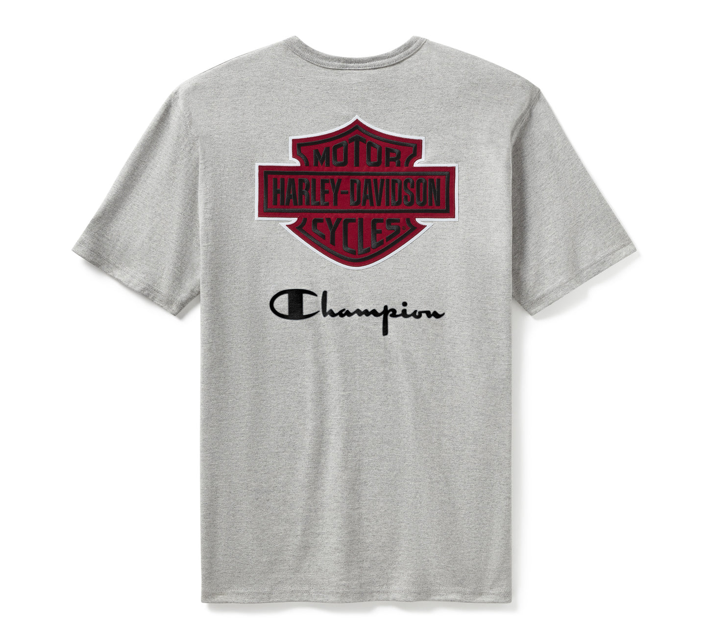 Harley-Davidson® Champion x Harley-Davidson Fanatic Tee - Grey Heather & Scarlet