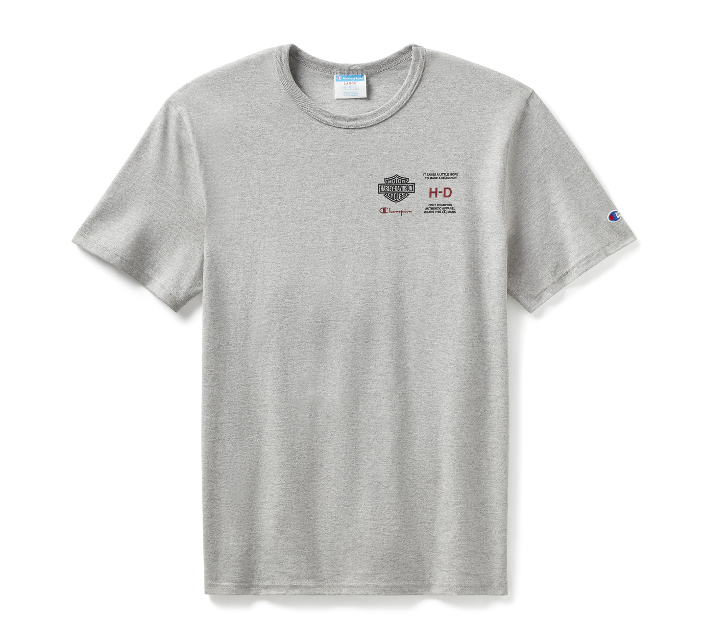 Harley-Davidson® Champion x Harley-Davidson Fanatic Tee - Grey Heather & Scarlet