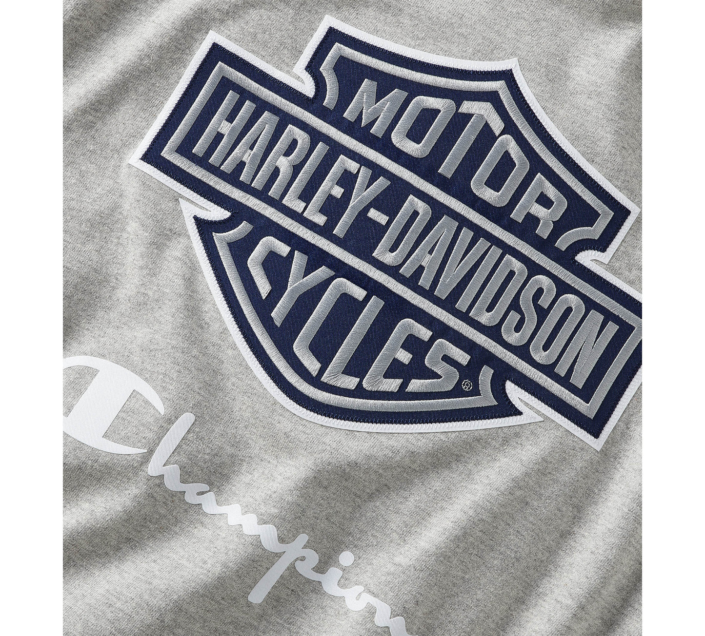 Harley-Davidson® Champion x Harley-Davidson Fanatic Tee - Grey Heather & Navy