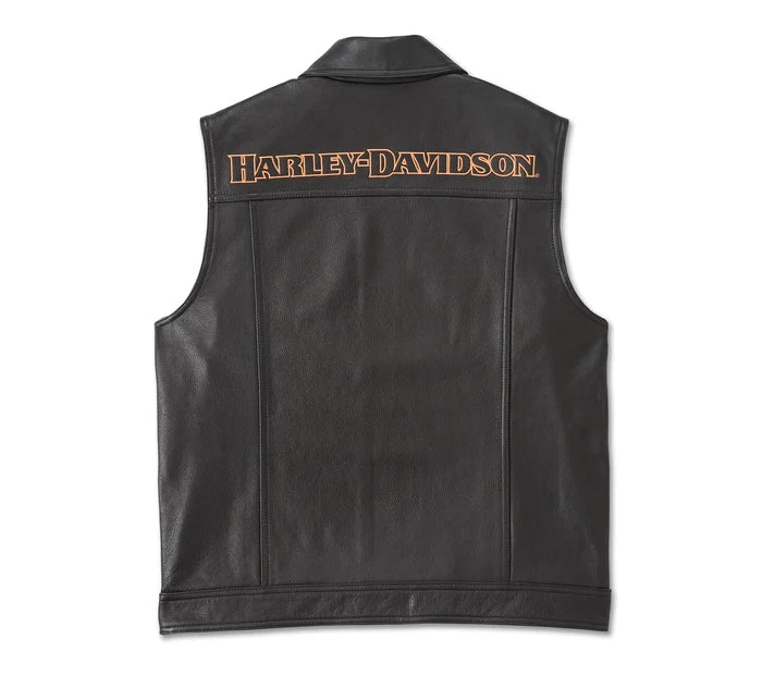 Harley-Davidson® Men's Fuel to Flames Leather Vest