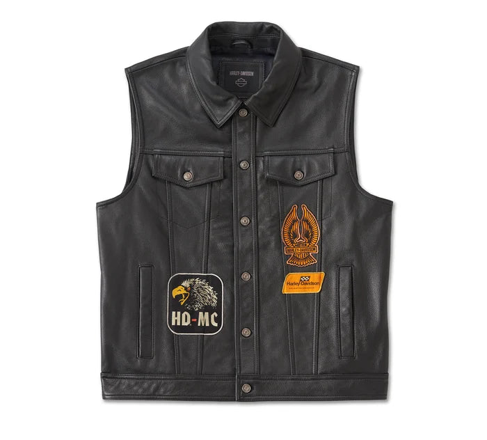 Harley-Davidson® Men's Fuel to Flames Leather Vest