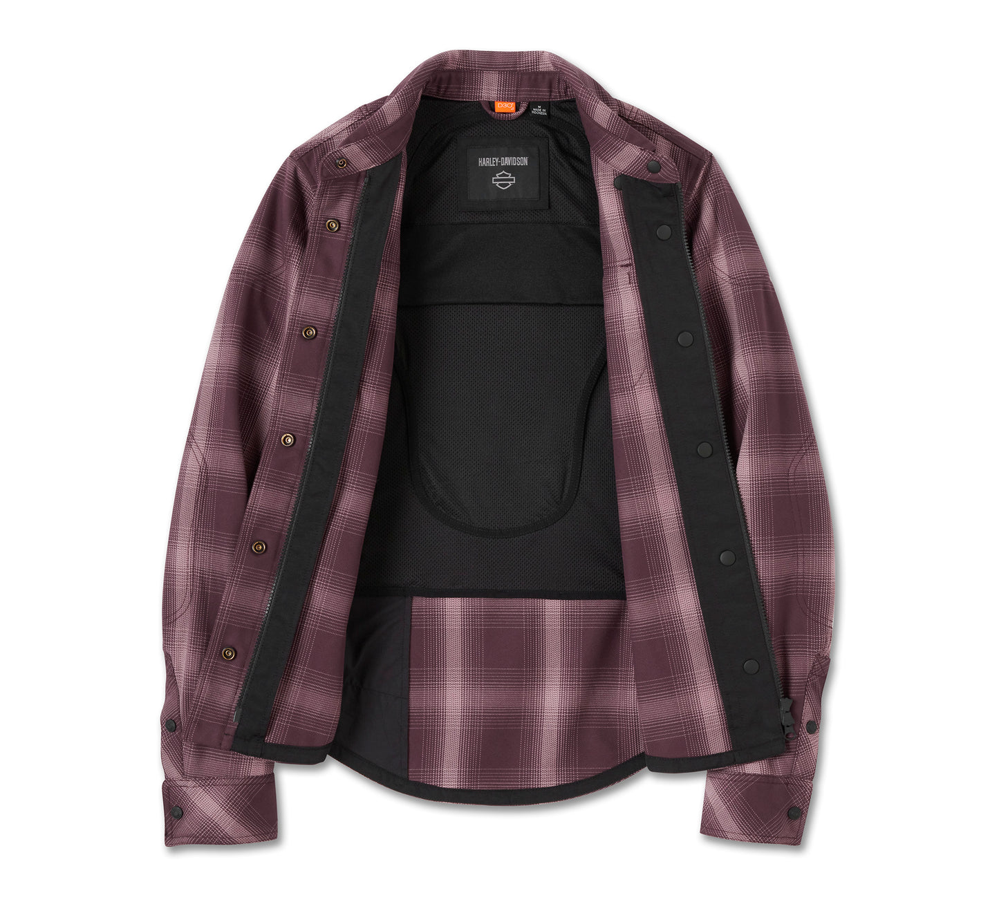 Harley-Davidson® Women's H-D Operative 2.0 Riding Shirt Jacket - Plaid - Sassafras & Wistful Mauve