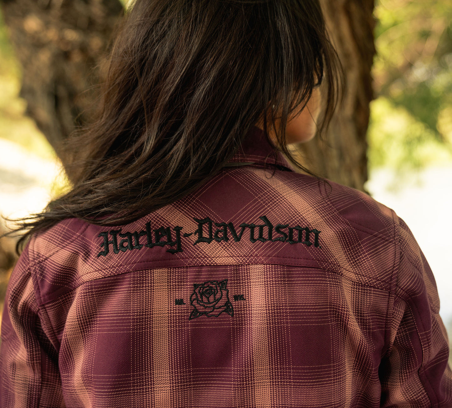 Harley-Davidson® Women's H-D Operative 2.0 Riding Shirt Jacket - Plaid - Sassafras & Wistful Mauve