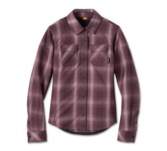 Harley-Davidson® Women's H-D Operative 2.0 Riding Shirt Jacket - Plaid - Sassafras & Wistful Mauve