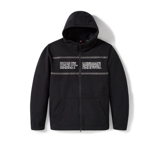 Harley-Davidson® Men's H-D Trenton Deflector 2.0 Hooded Riding Fleece - Harley Black